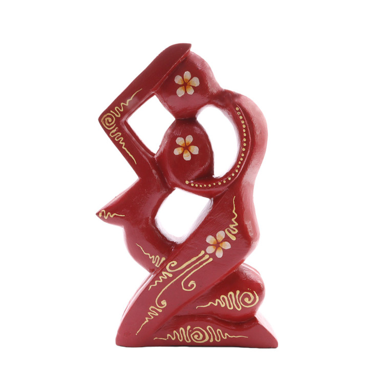 Статуэтка абстракция RED Горячий поцелуй 20см дерево Албезия