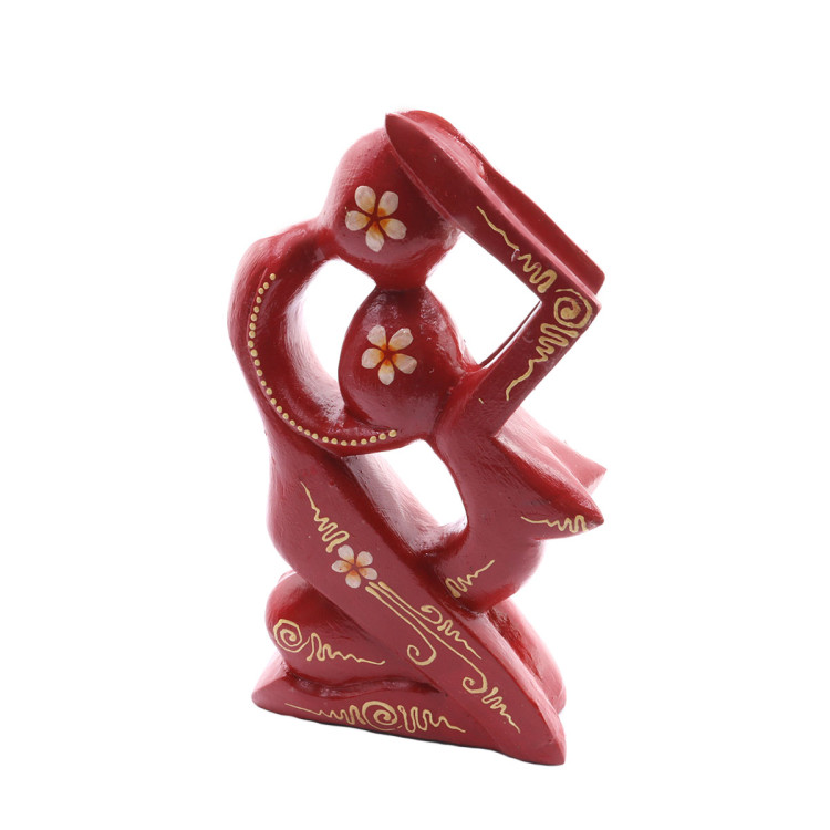 Статуэтка абстракция RED Горячий поцелуй 20см дерево Албезия