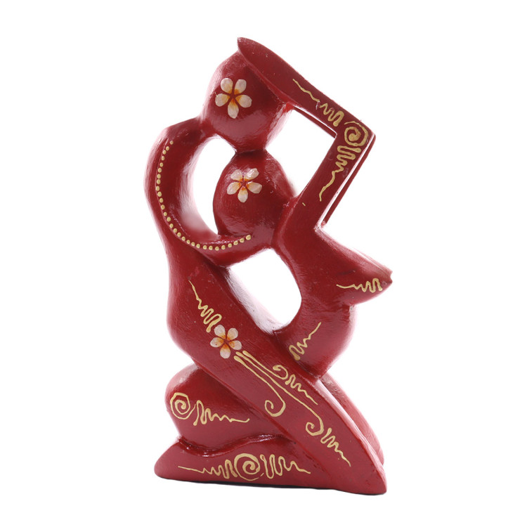 Статуэтка абстракция RED Горячий поцелуй 20см дерево Албезия