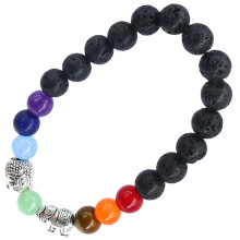 BX107 Браслет на Просветление (Будда) и Достаток (Слон) камень, 8мм