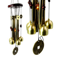 Музыка ветра  привлечение денег 4 палочки 4 колокольчика и монеты 58см d-9см