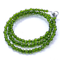 Бусы Шпинель Green d-3мм 43см с алмазной огранкой