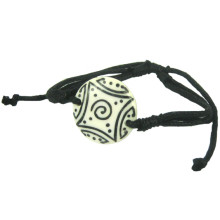 355-20 Браслет d24мм, кость, текстиль