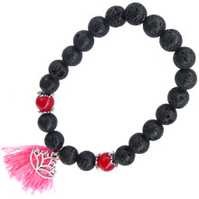 BX108 Браслет с подвеской на Гармонию (Лотос) камень,8мм