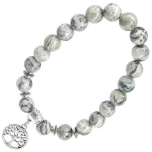 BX143 Браслет с подвеской на Развитие (Дерево Жизни) камень, 8мм