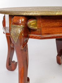 Стол "Слон" круглый средний 58*58*46(дерево,латунь