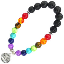 BX149 Браслет с подвеской на Развитие (Дерево Жизни) камень, 8мм