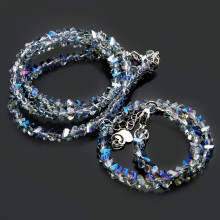 Набор бусы и браслет из Алмазной крошки Серебрянный дождь Набор бусы и браслет из Алмазной крошки Серебрянный дождь