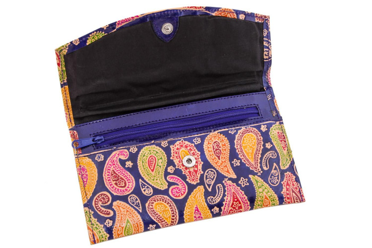 Кошелек кожа ручной принт  101/7