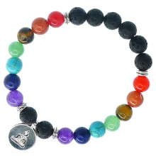 BX012 Браслет с подвеской на Просветление (Будда) камень,8мм