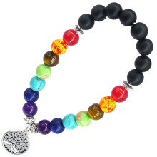 BX150 Браслет с подвеской на Развитие (Дерево Жизни) камень, 8мм