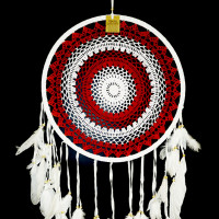 Ловушка снов из макраме оберег бело-красная поможет разбудить остывшие чувства d-42см-100см