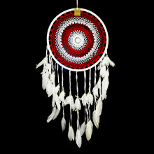 Ловушка снов из макраме оберег бело-красная поможет разбудить остывшие чувства d-42см-100см