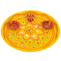 800-22 Поднос для пуджи 24,5см, металл