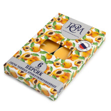 Свеча чайная Персик 6шт время горения 3,5+0,5ч, диаметр 39,0 мм, высота 12,5 мм