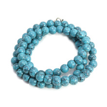 Бусы из камня Морская Бирюза 6мм привлекает удачу, процветание и счастье 6мм