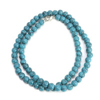 Бусы из камня Морская Бирюза 6мм привлекает удачу, процветание и счастье 6мм