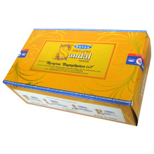 SATYA прямоуг. благовония Natural Sandal НАТУРАЛЬНЫЙ САНДАЛ блок 12 шт.