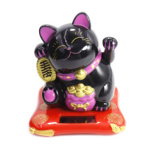 Манеки Неко  оберег на процветание Манящий кот черный 8см 7см