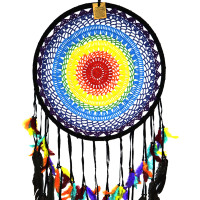 Ловушка снов Радуга Ротанг макраме притягивает энергии счастья, удачи и радости 42см h-100см