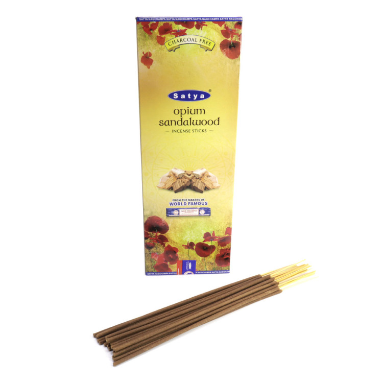 Благовония Satya Hexa Opium Sandalwood Опиум-Сандаловое дерево аромапалочки уп-6шт