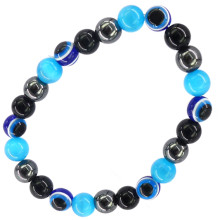 BX154 Браслет от сглаза (Турецкий глаз), камень,8мм