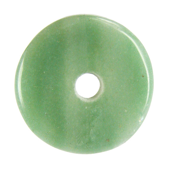 411-07 Подвеска круглая Зеленый Агат с отверстием d3,5см