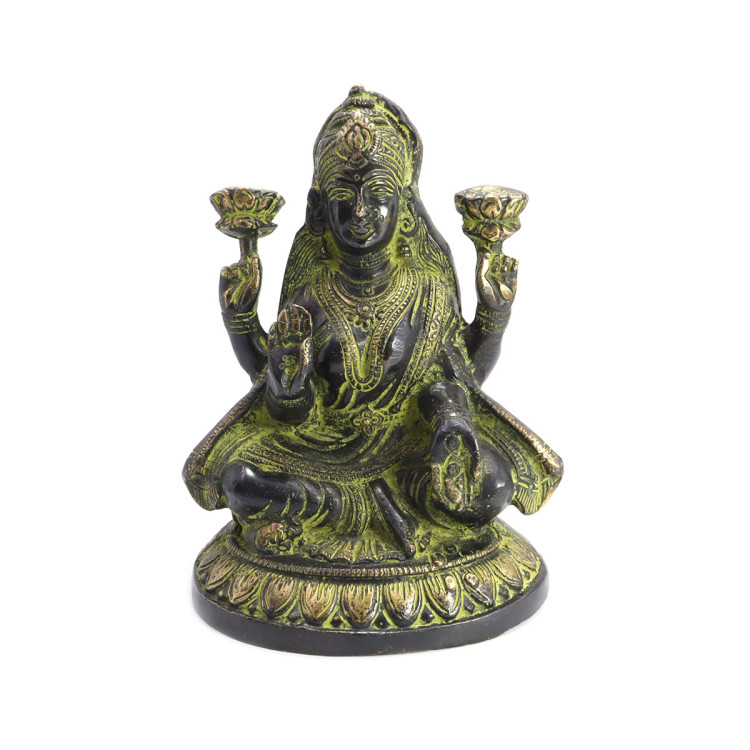 Лакшми Процветание Богатство Везение Удача бронза h-19,5см L-14,5см 2,134кг