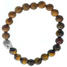 BX015 Браслет на Просветление (Будда) камень, дерево, 8мм