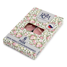 Свеча чайная Роза 6шт время горения 3,5+0,5ч, диаметр 39,0 мм, высота 12,5 мм