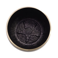 Чаша поющая FINE УЦЕНКА черно-золотой узор 401-600гр d-9,5см h-5,5см ХРУПКОЕ