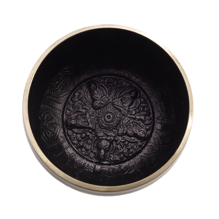 Чаша поющая FINE УЦЕНКА черно-золотой узор 401-600гр d-9,5см h-5,5см ХРУПКОЕ