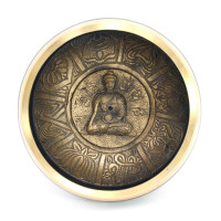 Чаша поющая  с барельефом 1401-1600гр 7 металлов металлов для лечения и медитации
