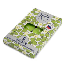 Свеча чайная Яблоко 6шт время горения 3,5+0,5ч, диаметр 39,0 мм, высота 12,5 мм