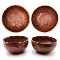 Чаша поющая  Antique Green ручная ковка из 8 металлов 501-600g d-13cm h-7cm Целительная