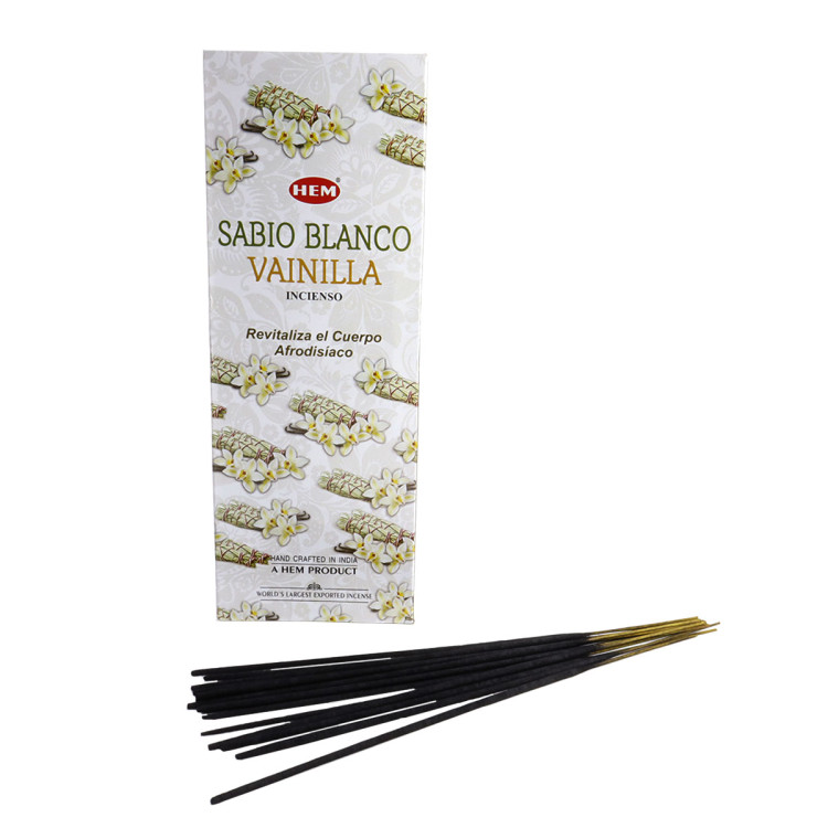 благовония HEM  WHITE SAGE-VANILLA белый шалфей-ваниль  уп 6 шт