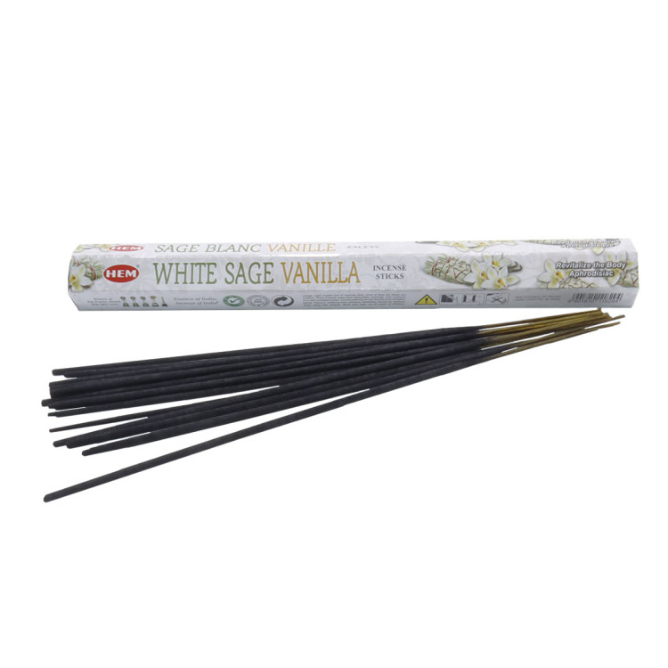 благовония HEM  WHITE SAGE-VANILLA белый шалфей-ваниль  уп 6 шт
