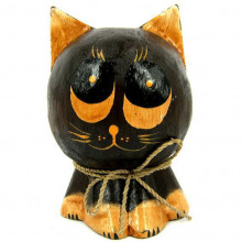 Кошка статуэтка 12х8см, дерево