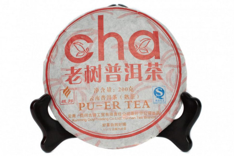 Чай китайский элитный шу пуэр "Лао Шу Ча" Фабрика Куньмин Гуи Компани сбор 2008 г. (блин)