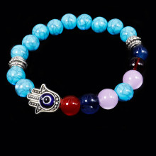Браслет уп-3шт Бирюза и цветной агат с Ладонью Фатимы любовный оберег Браслет уп-3шт Бирюза и цветной агат с Ладонью Фатимы любовный оберег