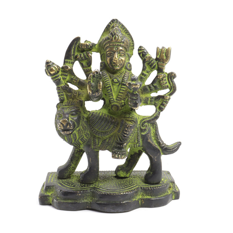 Дурга на Льве Мощная защита от всех видов зла и негатива бронза h-9см L-7cм 308гр