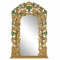 Зеркало "Лилии", зеленая инкрустация