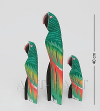  Статуэтка "Зеленый Попугай" набор из трех 40/30/20 см