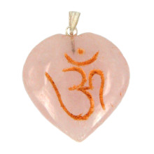 418-20 Подвеска сердце Розовый Кварц 4см