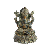 Ганеш благославляющий на процветание и удачу бронза 14см-11см 1388гр