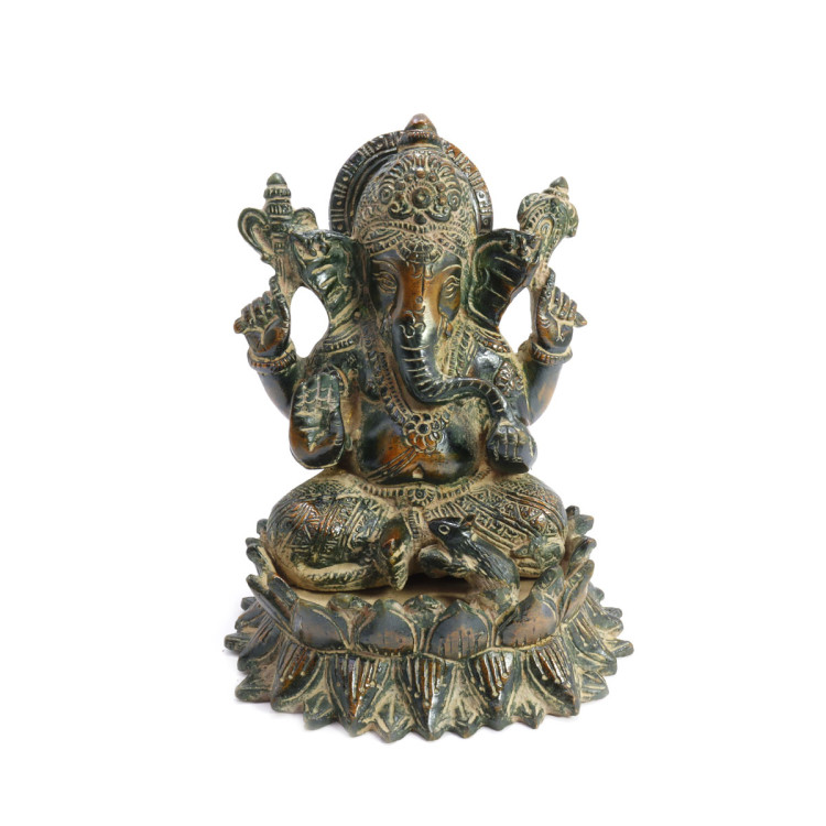 Ганеш благославляющий на процветание и удачу бронза 14см-11см 1388гр