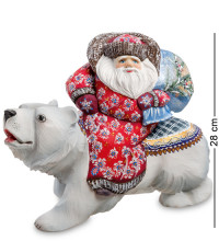 РД-29 Фигурка Дед Мороз на медведе (Резной) 28см