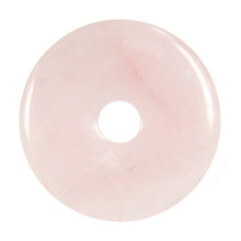 A Подвеска круглая Розовый Кварц с отверстием d 4см