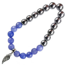 BA242 Браслет Аэрофобный, металл, камень,8мм