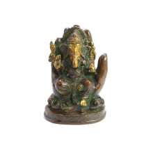 Ганеш благославляющий на процветание и удачу бронза 13см-9см 1080гр